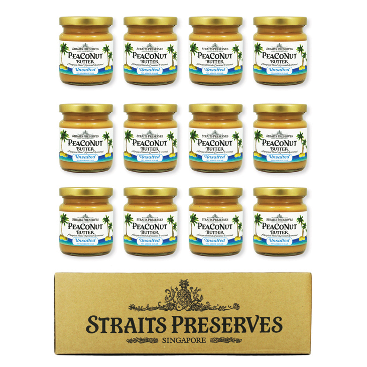 Peaconut Butter - Unsalted (No Added Sugar) - carton of 12 - Straits  Preserves